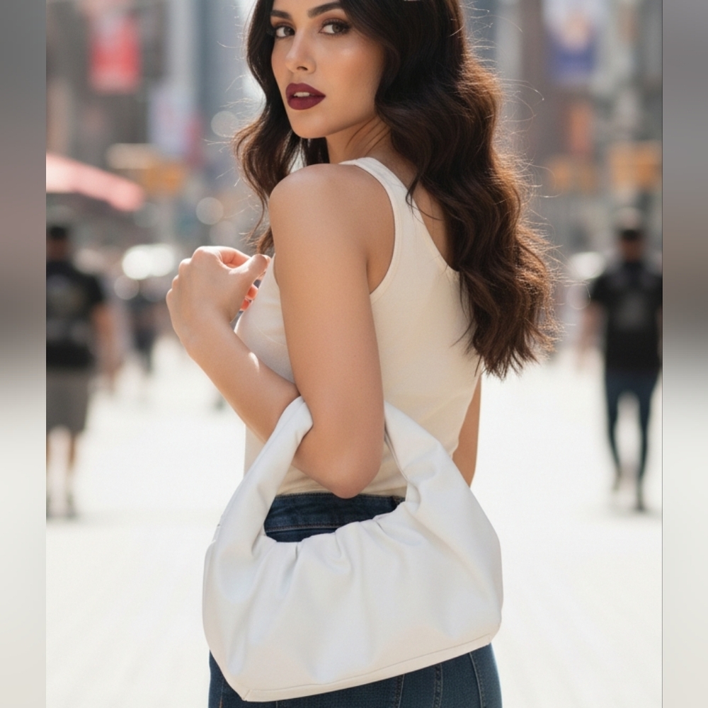 White Ruffled Bag